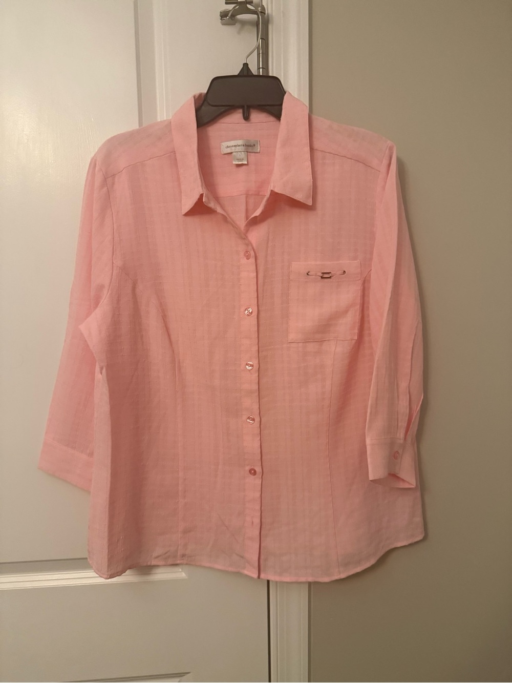 Christopher & Banks Light Pink Button-Down Shirt